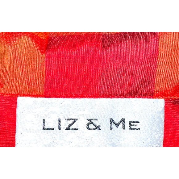 Liz & Me Plaid Button-Up Shirt For Women In Red & Orange - Picture 3 of 4